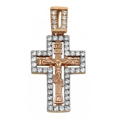 Кресты с камнями КР-519-1 925 (52 Фианит круг 1 0,052)